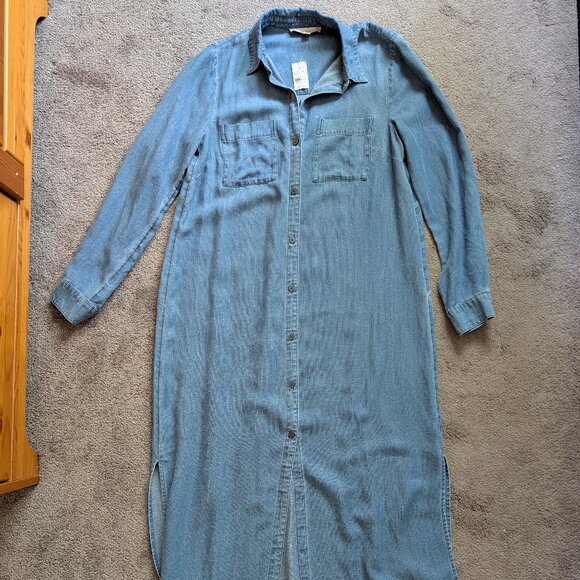 NWT Loft Maxi Chambray Dress - Picture 1 of 5
